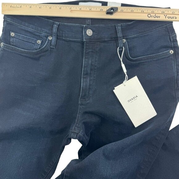 NWT Ovadia Blue Black Skinny 001 5 Pocket Cotton Elastane Jeans Mens Size 36X32 - Picture 8 of 10
